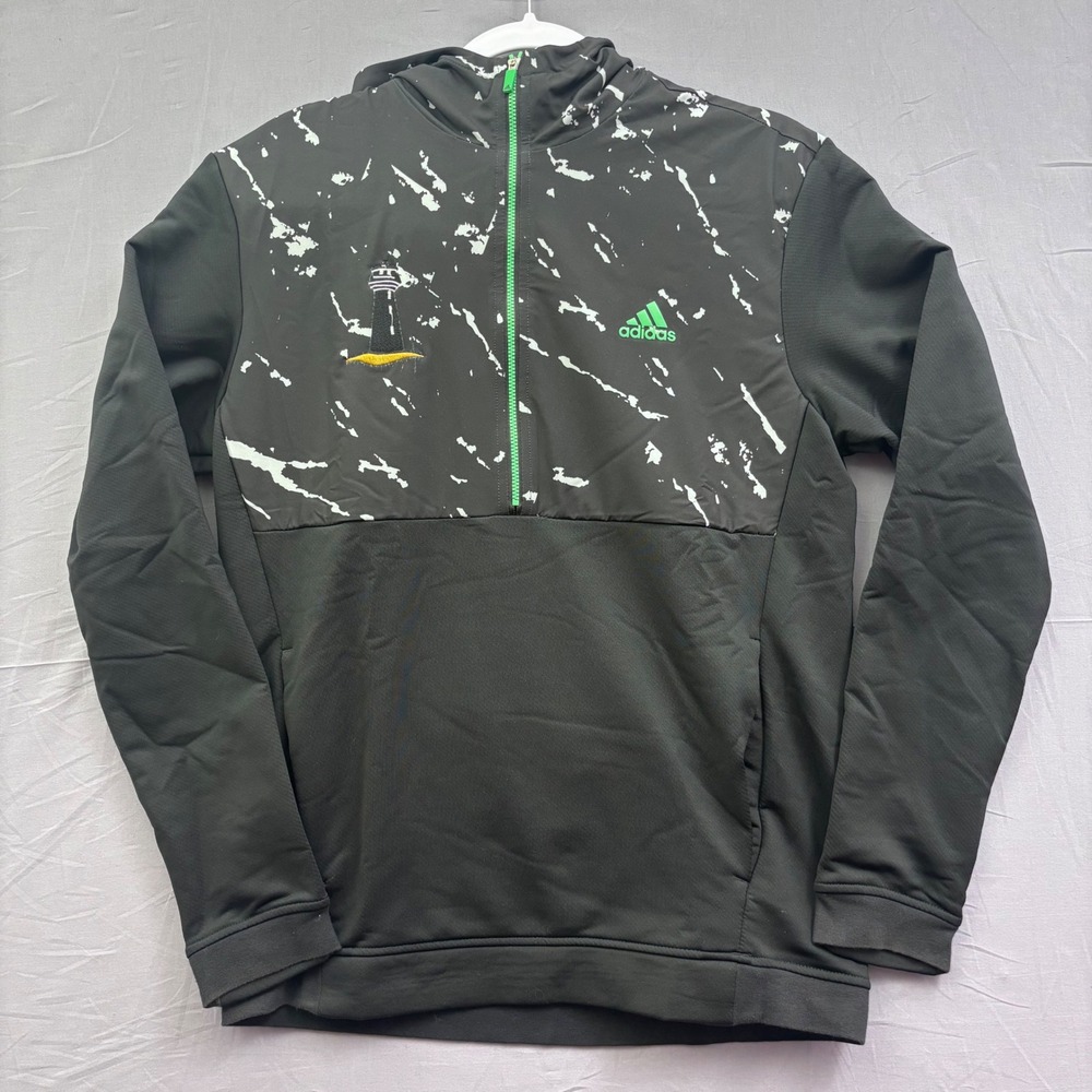 Adidas Primeblue Cold.Rdy Mens Small Half Zip Hoodie Black Marble Lighthouse S